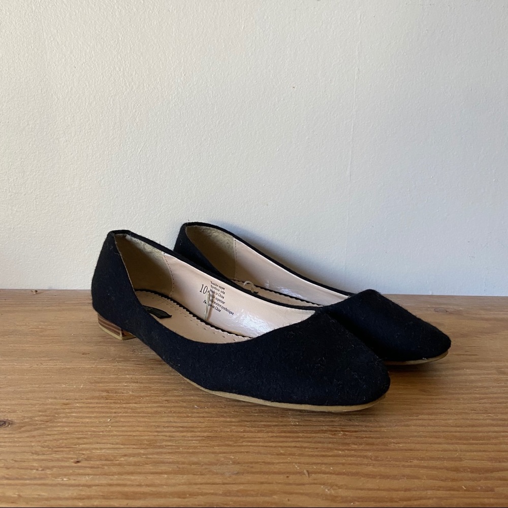 BDG by Urban Outfitters Black Felt Flats